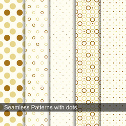 Seamless retro patterns with circles and dots vector