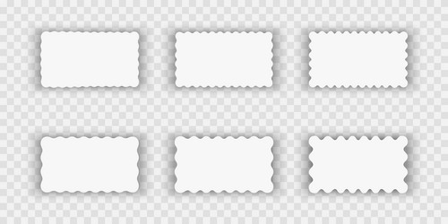 set or rectangular shapes with squiggly borders vector image