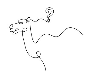 Silhouette of abstract camel with question mark vector