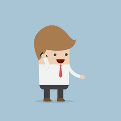 Businessman talking on smartphone vector