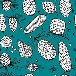 Cedar cones seamless pattern for your design vector