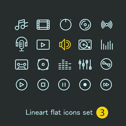 different modern media web application icons vector image
