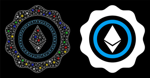 Flare mesh network ethereum seal icon with vector