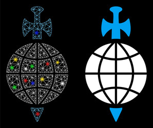 flare mesh network global guard icon with flash vector image