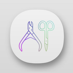 Manicure nippers and nail scissors app icon uiux vector