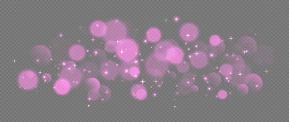pink bokeh with stars and sparkles shiny overlay vector image