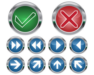 check mark and navigation buttons vector image