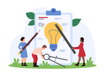 innovation idea creation teamwork on project vector image