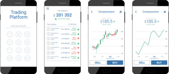 Trading mobile interface vector