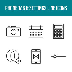 unique phone tab and settings icon set vector image