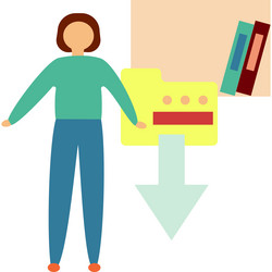 upload file icon data storage on white vector image