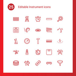 25 instrument icons vector