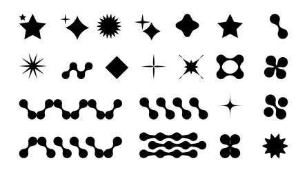 abstract shapes in y2k style brutalist retro vector image
