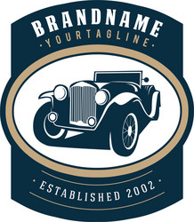 Classic car logo template Royalty Free Vector Image
