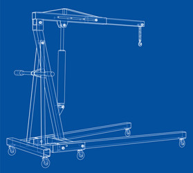 engine hoist outline rendering of 3d vector