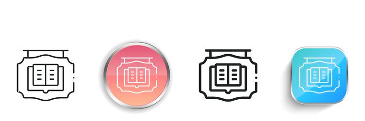 library icon thin linear regular and button style vector image