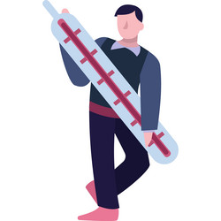 man with thermometer to measure temperature icon vector image