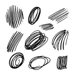 abstract pencil scribbles and lines set Vector Image
