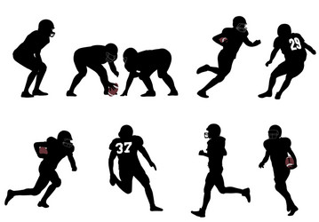 American Football Silhouettes Vector Image