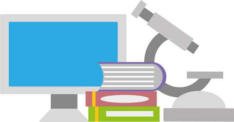 Computer atom laboratory science Royalty Free Vector Image