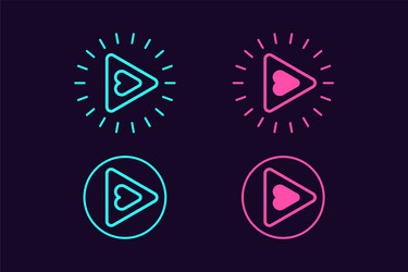 Icon set play button sign ui element vector