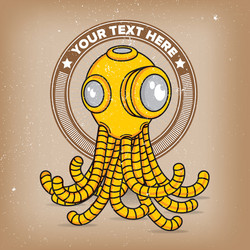 Submarine Robot Octopus Logo Vector Image