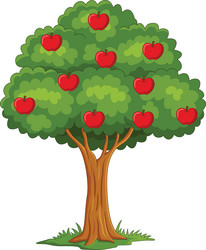 Cartoon Apple Tree on White Background vector image