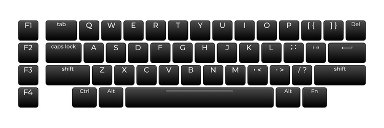 computer keyboard button layout template vector image