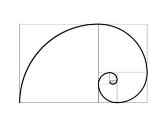 Golden Ratio Spiral - Fibonacci Sequence vector image