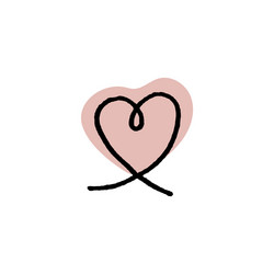 Heart Shape on Red Blob vector image