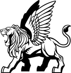 Heraldic Winged Lion Vector Image