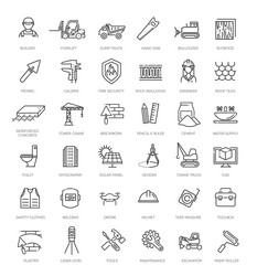 Outline web icons set - building construction Vector Image