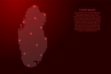 qatar map from red pattern slanted parallel lines vector image