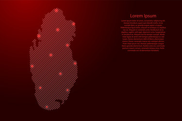 Qatar map from red pattern slanted parallel lines vector