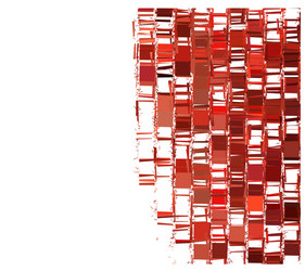 red fragmented abstract pattern over white vector image
