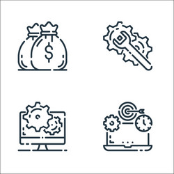 startup line icons linear set quality vector image