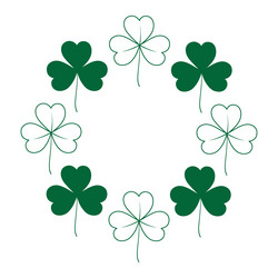 abstract shamrock frame with top and bottom border vector image