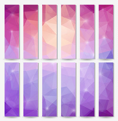 banners template with triangular mosaic background vector image
