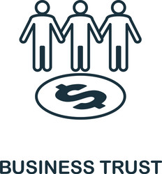 Business trust icon outline style thin line vector