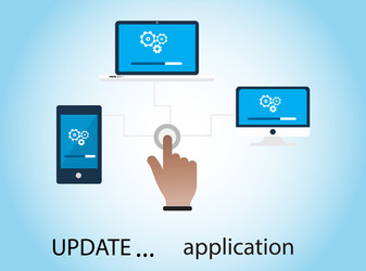 data update or synchronize with bar process vector image