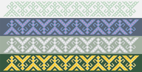 Four slavic friezes vector