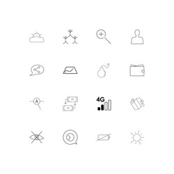 Interface linear thin icons set outlined simple vector