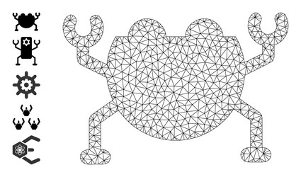 mesh network artificial nanobot icon vector image