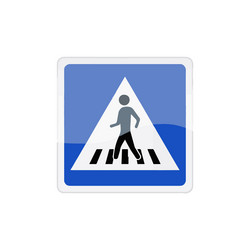 pedestrian crossing traffic road sign vector