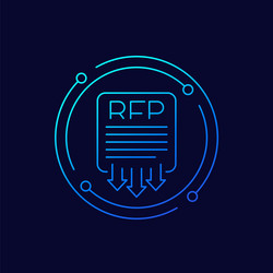 rfp send request for proposal icon linear design vector