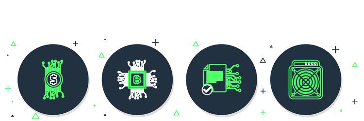 set line processor smart contract cryptocurrency vector image