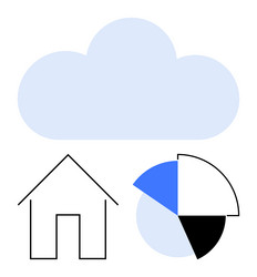 cloud storage concept with home network and data vector image