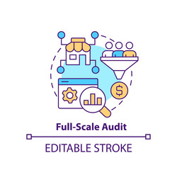 Full scale audit blue gradient concept icon Vector Image