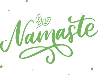 hand drawn namaste card hello in hindi ink vector