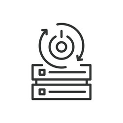 server reboot icon in line design servers vector image